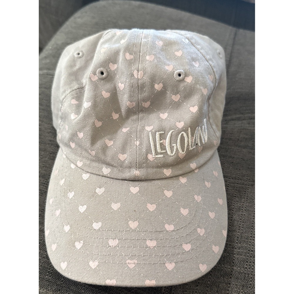 Legoland California Gray With Hearts Cap Lego Adjustable Hat Strapback